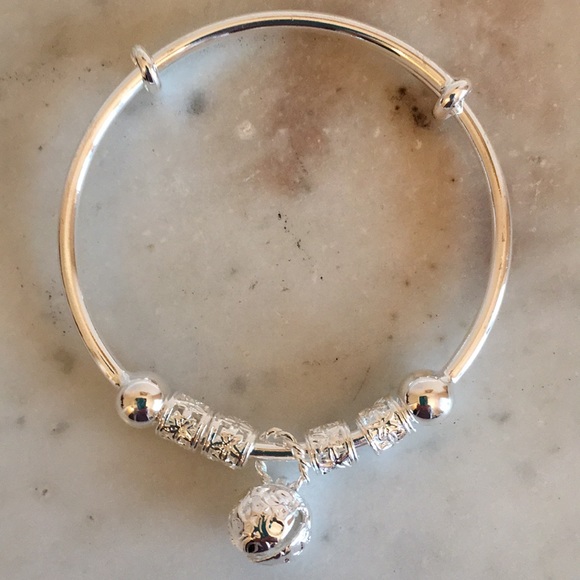 Silver Bell Charm Bracelet Adjustable - Picture 6 of 6